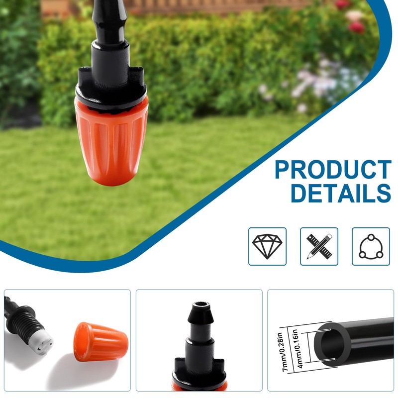 VooGenzek 20 Pieces Adjustable Micro Sprayer for 4/7mm Drip Hoses,