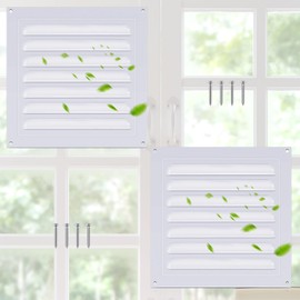 Yaocom Aluminum Attic Vents Metal Gable Wall Shed Vent with Screen Mesh Square Louver Grille for Exterior Door House Attic Garage Ceiling(2 Pcs,6 x 6 Inch)