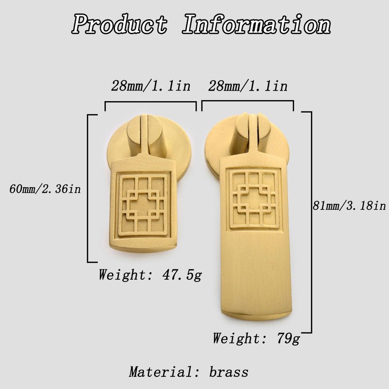 WJXFHTD 2Pack Pendant Handle Chinese Style Knobs Teardrop Drawer Pulls