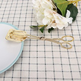 Square Head Retro Zinc Alloy Bread Tongs Buffet Tongs Baking Food Clip Kitchen Tool Reusable Packaging (#1) Gold