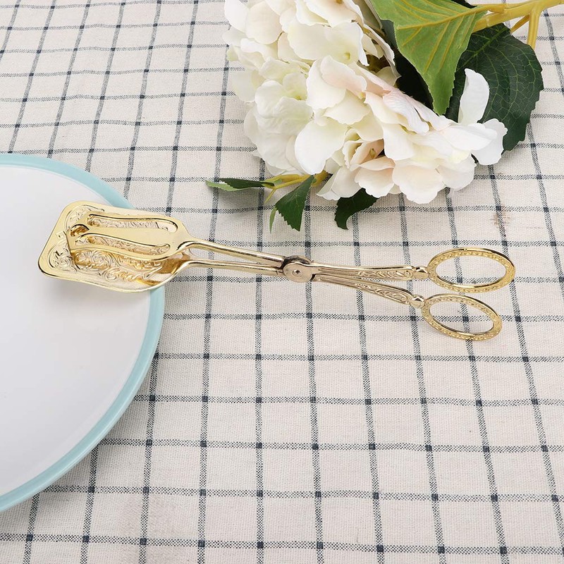Square Head Retro Zinc Alloy Bread Tongs Buffet Tongs Baking