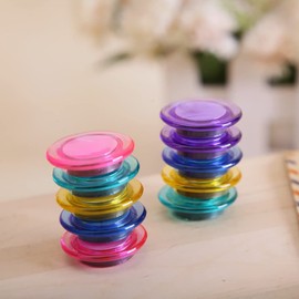 HugeDE 10 Pcs Colorful Refrigerator Magnets Small Round Fridge Magnet Cute Whiteboard Magnets Strong Locker Magnets Decorative Magnets for Office School