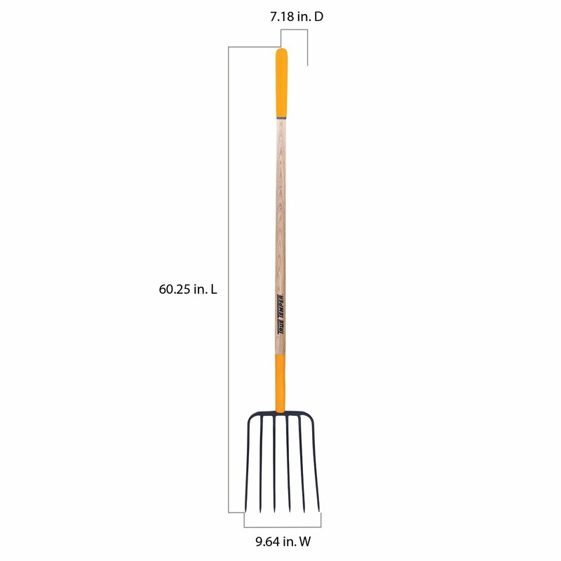 True Temper 6-Tine Steel Manure Fork Pitchfork with Hardwood Handle,