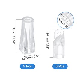 uxcell Blind Wand Tilt Hook and Curtain Cords Fixture, 10Pcs Plastic Vertical Blinds Replacement Parts, for Broken Blind Curtains Parts Repair (Transparent)