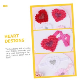 Hohopeti 4Pcs Valentine Heart Design Girl Headbands Cute Party Hair Accessories for Festivals and Special Occasions and Colors Comfortable and Durable