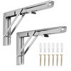 TAIMIKO 10 Inch Folding Shelf Brackets 2 Pack，Stainless Steel Shelf
