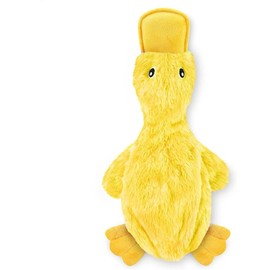 Best Pet Supplies Crinkle Dog Toy & Gumby Plush Filled Dog Toy for Small, Medium, and Large Breeds, Cute No Stuffing Duck with Soft Squeaker, Fun for Indoor Puppies and Senior Pups, Plush No Mess Chew and Play, Large, Yellow - Color: Duck Yellow