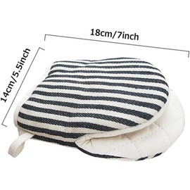 2 Pairs Oven Mitts,Kitchen Mitts for Oven,Heat Resistant 400℉,Non-Slip Grip Surfaces and Hanging Loop for BBQ,Baking,Cooking and Grilling (Black, Red) E04