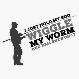 Generic, Funny Fishing Sticker Decal Bumper Sticker 5 inch