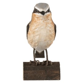 Wildlife Garden WG4439 DecoBird Stone Mortar - Hand Carved Decorative Wooden Birds - Small European Birds