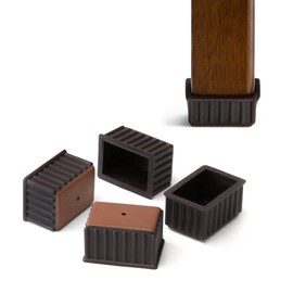 Chair Surfer Premium Furniture Leg Caps - Rectangle, Teflon Pad, 16 Set - Floor Protectors with Extra Glide Sliders. Elastic Caps for Easy Hardwood Floor Protection. No Noise, No Dust (23mm x 36mm) S
