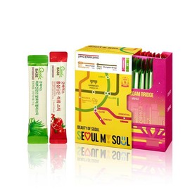 Goodbase [Jeongmol] Beauty Of Seoul (10 Packs of Pomegranate Stick with Red Ginseng + 10 Packs of Aloe Gel Stick for Skin Health)