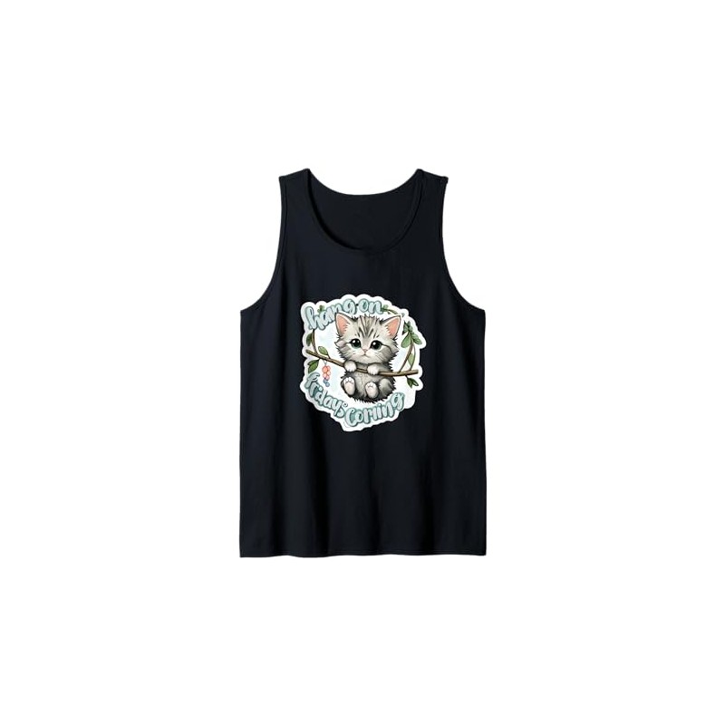 funny retro kitty cat HANG ON FRIDAYS COMING office humor