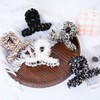 Lightweight Premium Woven Small Chic Plush Hair Claw Clip One Size/Black Gold 20ea