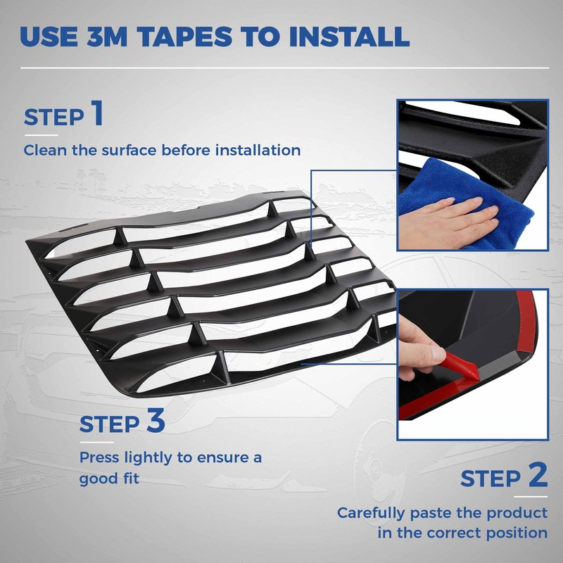 HECASA Rear Windshield Louvers Sun Shade Cover Window Compatible with