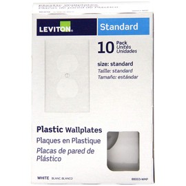Leviton 10 pack 1-Gang Wallplates, Duplex Receptacle, 88003-WMP, White