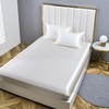 YASMENG Fitted Sheet 200 x 200 cm Satin White Plain