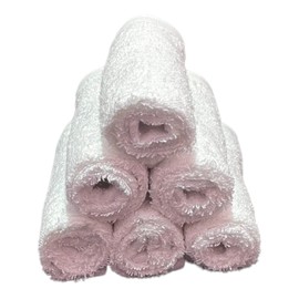 Lyra Linens - 100% Highly Absorbent Cotton Flannel Face Cloth Towels - Lightweight Luxury White Face Cloth Made of Soft Feel Fingertip Towels Set | Size 30x30 cm | Pack of 3 OR 6 (6)