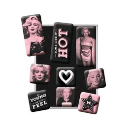 Nostalgic-Art 83104 Marilyn (Some Like It Hot Roll Retro Set (9-Piece Set) | Fridge Magnet | Vintage Multicolor Plastic 7 x 9.3 x 2 cm