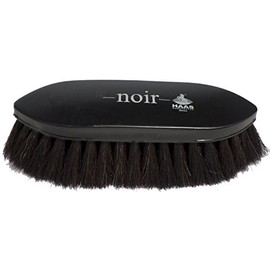Haas Fellbürste - Noir - in schwarz mit 5 cm langen Rosshaarborsten extra groß Korpus Größe 21,5 x 6,5 cm