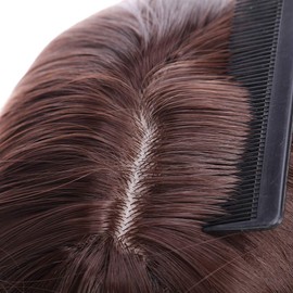 17" Inch Hair Topper Synthetic Clip In Hair Toppers Straight Hair Extensions For Thinning Hair Women - Medium Brown(Length:43CM;Weight:120g)