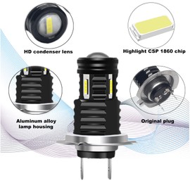 Atokrtact - 2 bombillas LED antiniebla H7, 6500 K, xenón blanco superbrillante de alta potencia 80 W CSP1860, resistente al agua IP68, fácil instalación Plug and Play, compatible con la mayoría de modelos de automóviles