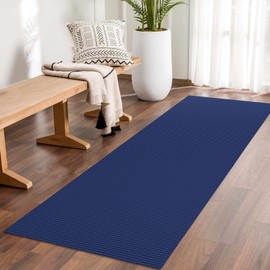 IOHOUZE Washable Runner Rug 2'x6' Non Slip Runners for Hallways Entryway Runner Indoor, Kitchen Rugs Woven Cotton Floor Carpet for Kitchen Hall Entrance Bedroom, Royal Blue/Navy