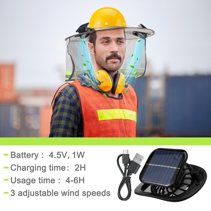 1 Set Sun Hard Hat Shade Full Brim Hard Hat