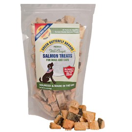 Green Butterfly Brands Salmon Dog Treats – Made in USA Only – 1 Ingredient: Wild Caught American Salmon – Freeze Dried Raw, Human Grade – No Additives or Preservatives - Grain Free Cat Snack, 5 Ounces