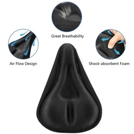 Voarge Bike Seat Cushion Cover, Extra Soft Gel Padded Bike Seat Cover for Mountain Bike, Road Bike for Men and Women