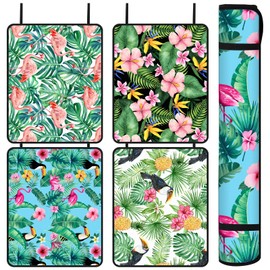 Drydiet 4 Pcs Poolside Seating Mat Swimming Pool Mat for Edge Non Slip Pool Cushions Pool Seating Pad for Summer Pool Beach Poolside Accessories (Vivid Style)