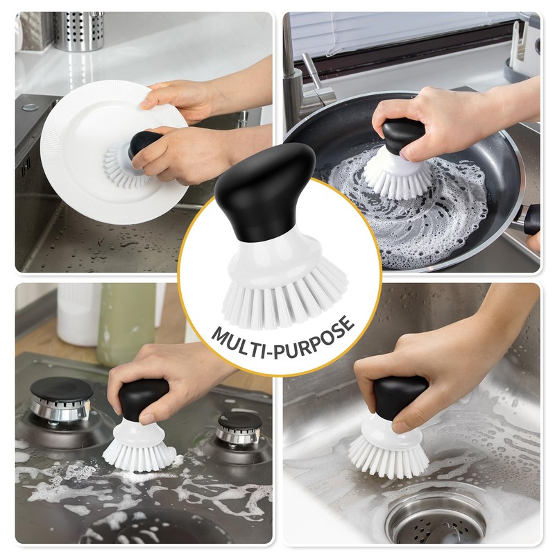 MR.SIGA Dish Scrub Brush, Palm Brush Dish Scrubber with Ergonomic