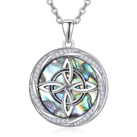 TANGPOET Knot Necklace for Women Girls 925 Silver Pendant Chain Jewellery Good Luck Gifts for Her Mother's Day Birthday Christmas Valentine's Day with 18 Inches + 2 Inch Chain, Sterling Silver, Cubic