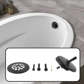 SG Store Trip Lever Tub Trim Kit Two Hole Overflow Face Plate Bath Tub Overflow Cover for 1-1/2" 1-3/8” Bath Shoe (Matte Black)