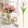 Tulipanes Artificiales, 24Pcs Flores Artificiales Decoracion Con Pegamento