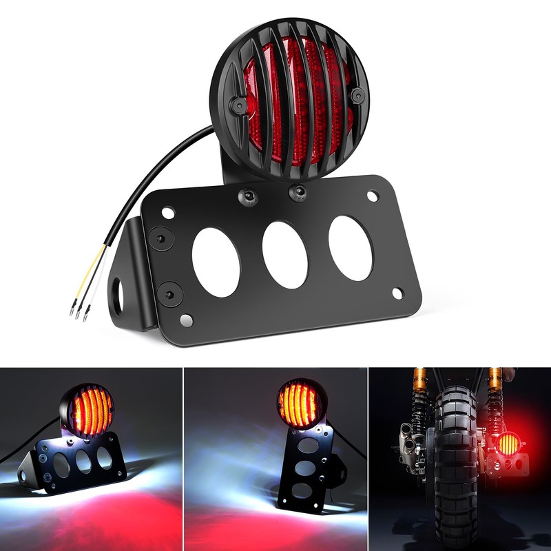 Amazicha 1" Motorcycle LED Tail Brake Light with Bracket, Waterproof