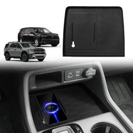 Muslogy Compatible with Honda Pilot 2023-2025/2026 Passport Accessories Center Console Wireless Charger Protective Mat Center Console Inserts Liner Anti-Slip Phone Charge Area Charging Protection