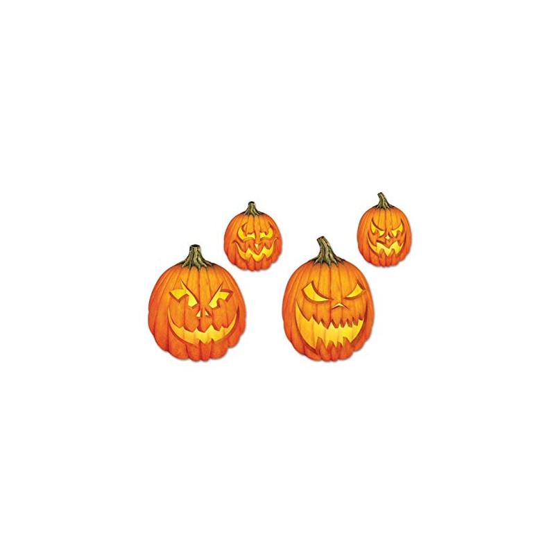 Beistle Pkgd Scary J-O-L Cutouts (4/Pkg), orange/yellow/brown (1026)