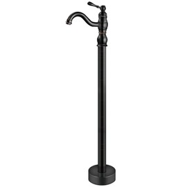 Aolemi Oil Rubbed Bronze Freestanding Bathtub Faucet Swivel Spout Single Lever Floor Mounted Tub Filler Single Handle Bathtub Mixer Tap Single Function Without Handheld Spray