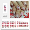 Christmas Press on Nails Short Square Fake Nails With White