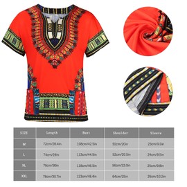 Ultrafun Hippie Costume for Men 60s 70s Hippie Outfits Afro T-Shirt Wig Accessories Set for Theme Parties (African Style, X-Large)