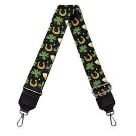 GLENLCWE St Patricks Coins Buckles Wide Shoulder Strap Women Men Adjustable Replacement Belt Crossbody Canvas Bag Handbag