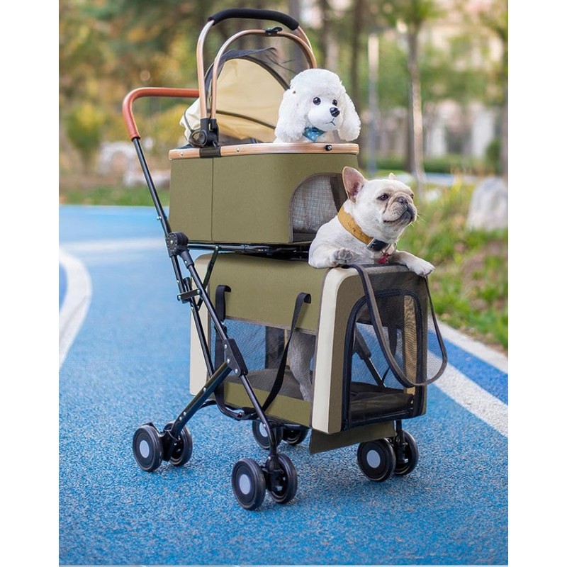YYW Double Pet Stroller for Small Dogs & Cats -