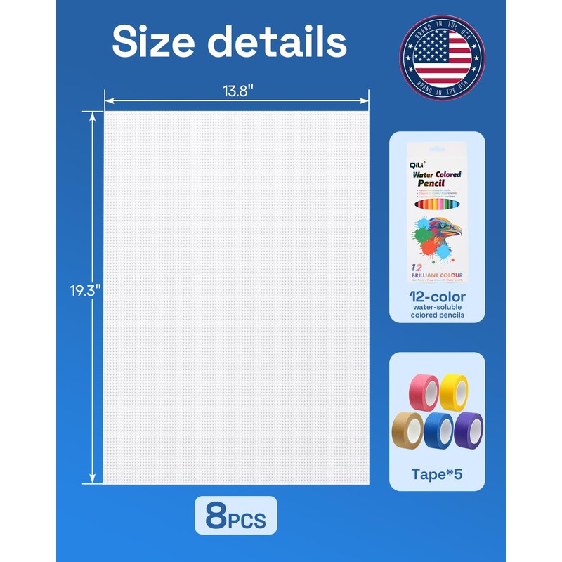 14 Pack 18 Mesh Needlepoint Canvas, 14x19in Cross Stitch Fabric