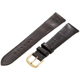 Hadley-Roma Men's 20mm Leather Watch Strap, Color:Black (Model: MS2009RA-200)
