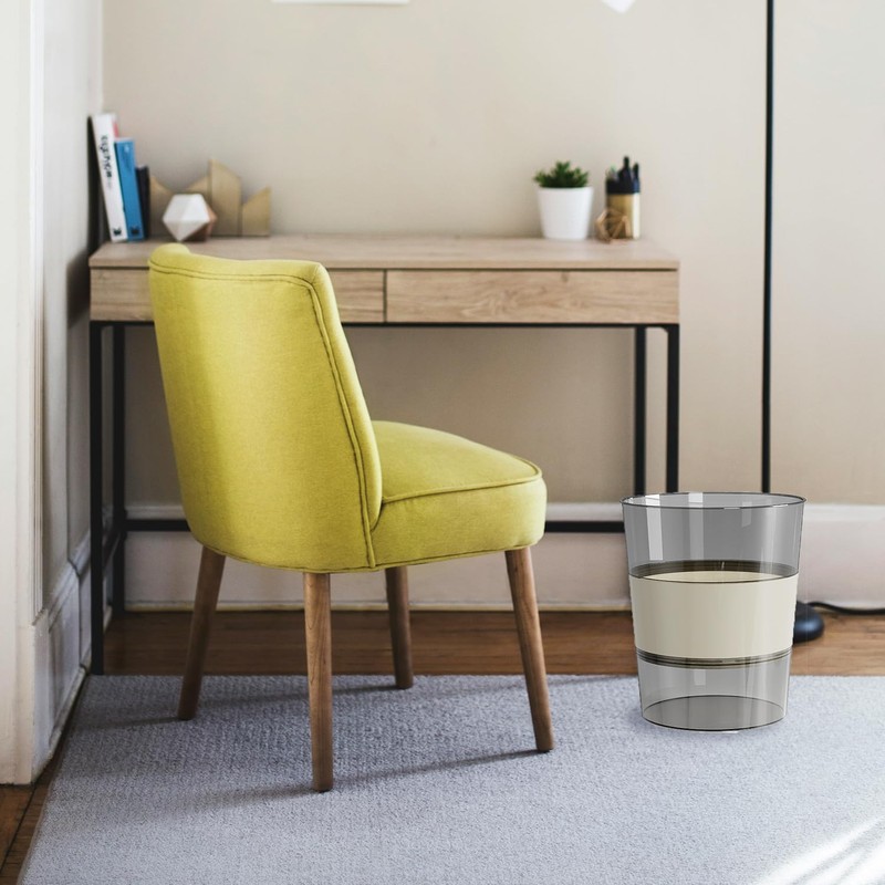 Zhongren 2.64 Gal Small Trash Can Clear Foldable Plastic Wastebasket