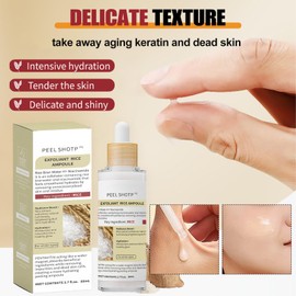 Rice Exfoliating Gel, Peel Shot Glow Rice Exfoliating Ampoule, Deep Cleansing Face Scrub to Remove Dead Skin Cells, Minimise Pores, Moisturizing Body Exfoliator for All Skin Types