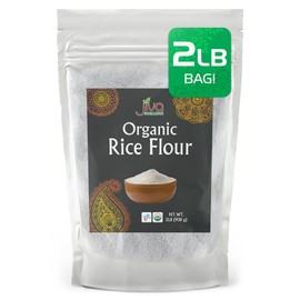 Jiva Organics Premium White Rice Flour 2 LB Bag - Gluten Free, Non GMO