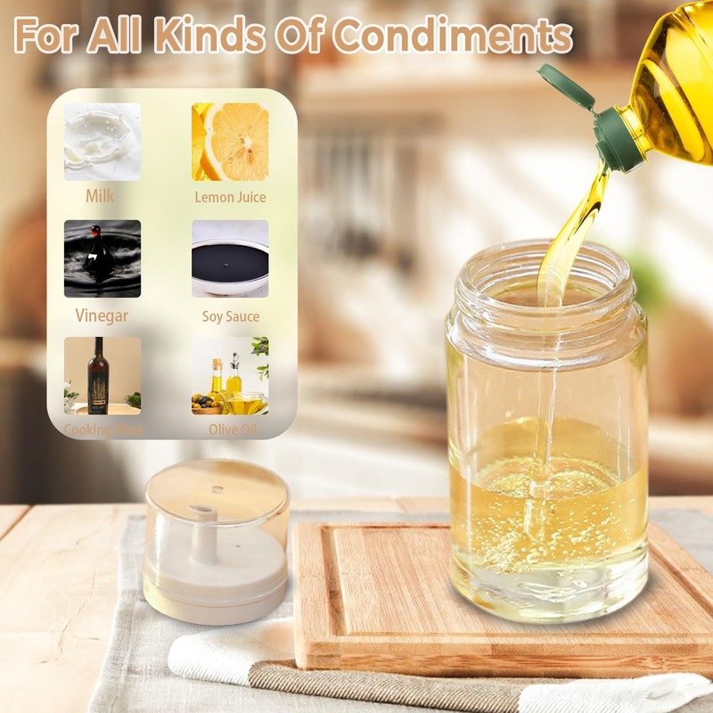 Small Glass Oil and Vinegar Dispenser Bottles - 3.4oz -