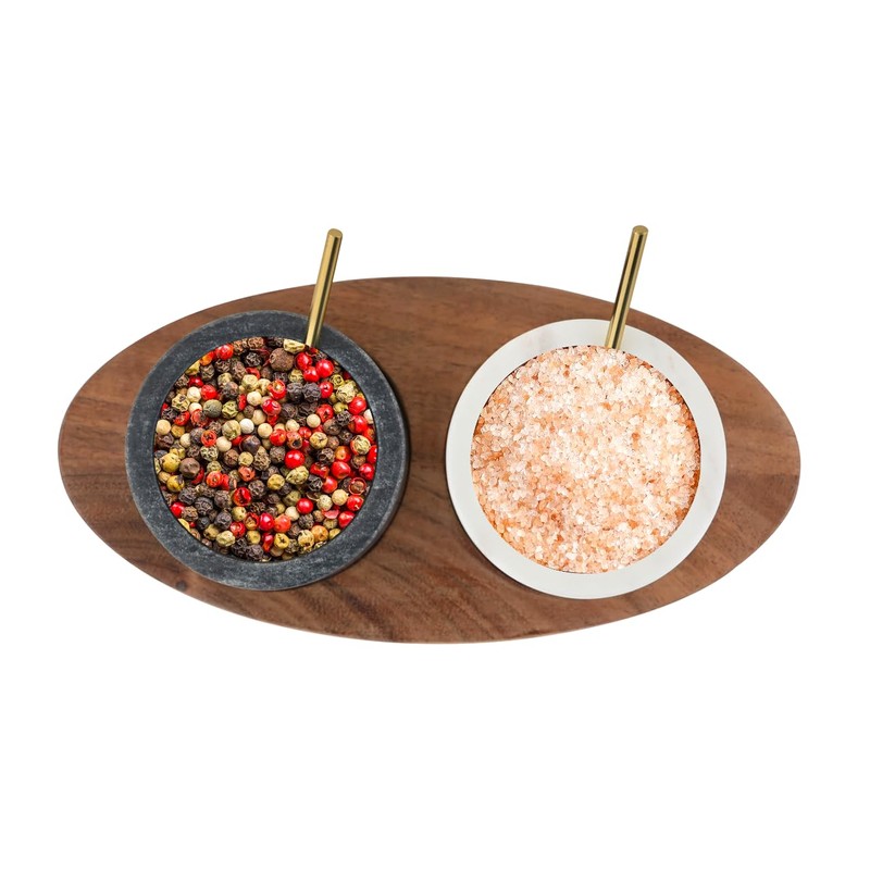 Cruiser’s Caché Marble Salt Cellars Set of 2 with Gold
